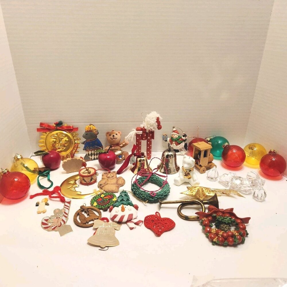 Large Lot Of Christmas Ornaments SOME Vintage, Glass Balls Variety  READ